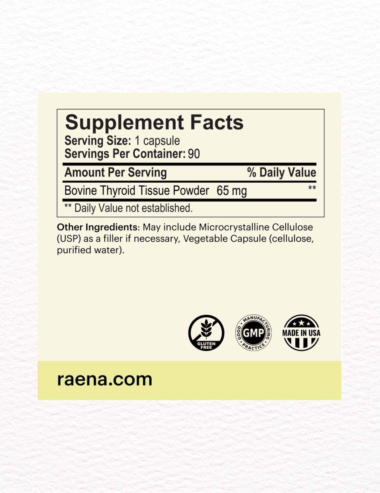 Grass-Fed Glandular Desiccated Thyroid 65mg