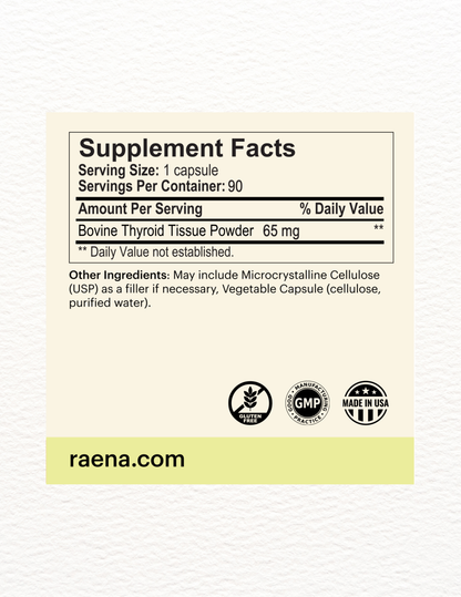Grass-Fed Glandular Desiccated Thyroid 65mg