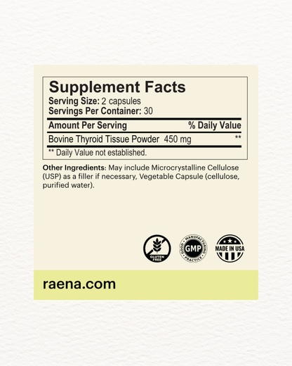 Grass-Fed Glandular Desiccated Thyroid 450 mg